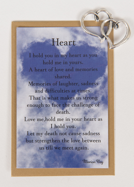 Heart Remembrance Card  with Heart Charm
